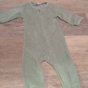 Kate Quinn green cotton zippered footie size 0/3 month